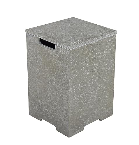 Square Cover Travertine Tall- Light Grey