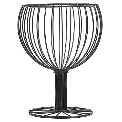 Stainless Steel & Glass Fruit Bowl - Elegant Desktop Fruit Holder & Snack Organizer for Kitchen, Dining Table, Office | Decorative Storage Tray Basket for Fruits, Nuts, Candy, Party Serving