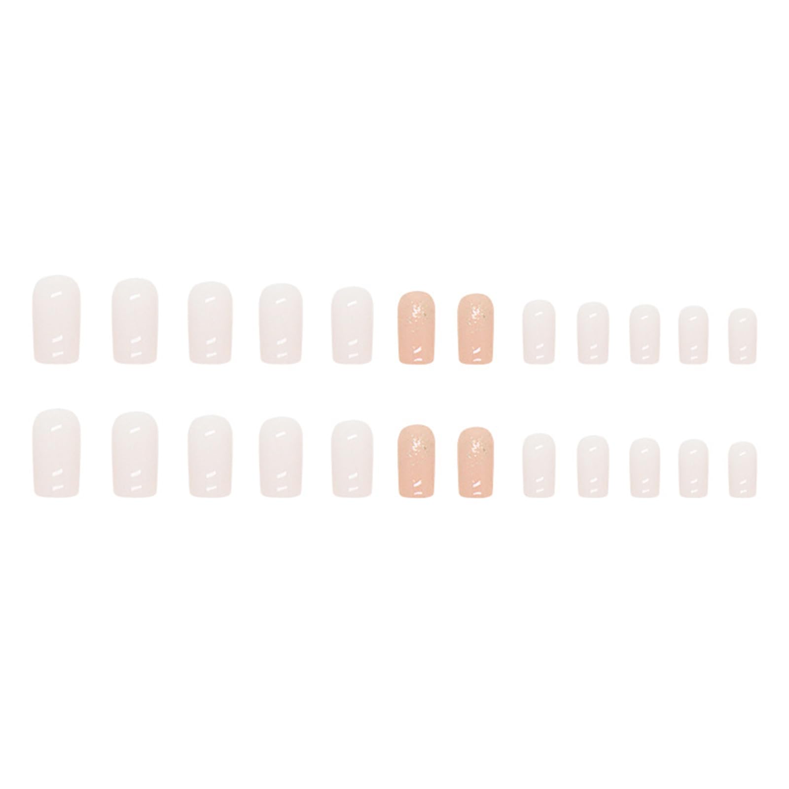 24-Piece Glitter Square Coffin False Nails Set - Acrylic ABS Press-On Nails for Women & Girls - Easy to Apply Manicure Kit for Parties, Weddings & Special Occasions