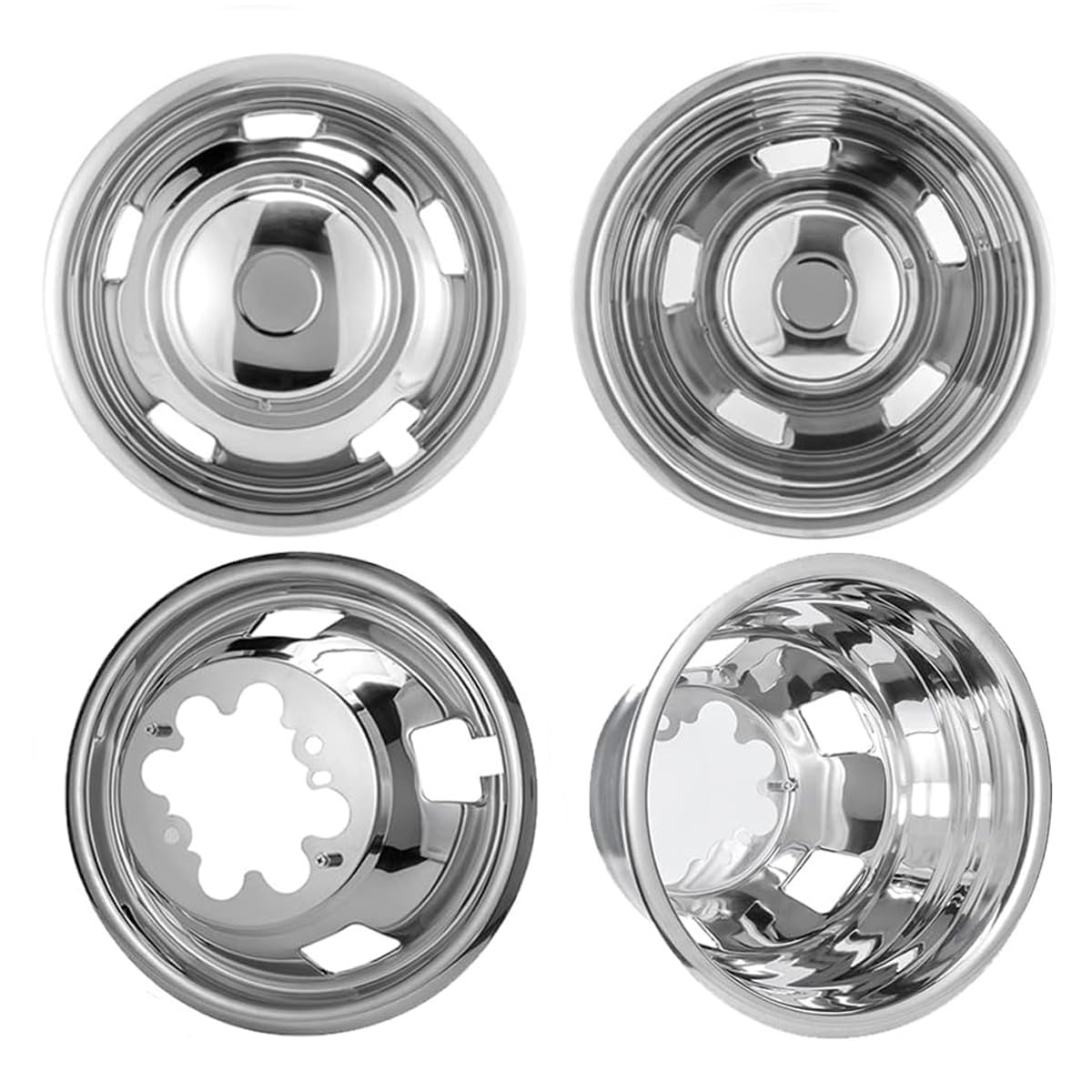 4PCS Polished Stainless Steel Wheel Simulators for 2003-2018 Dodge Ram 3500 - 17