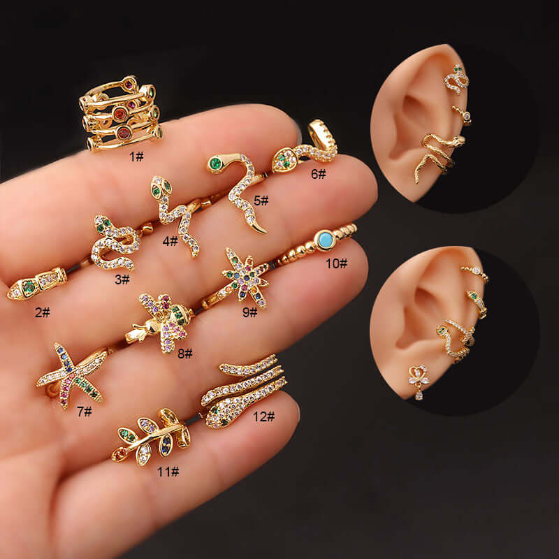 18K Gold Starfish Boho Ear Climber Ear Cuff - Boho Chic Jewelry for Women | Perfect for Beach Parties, Summer Festivals & Boho Fashion Outfits