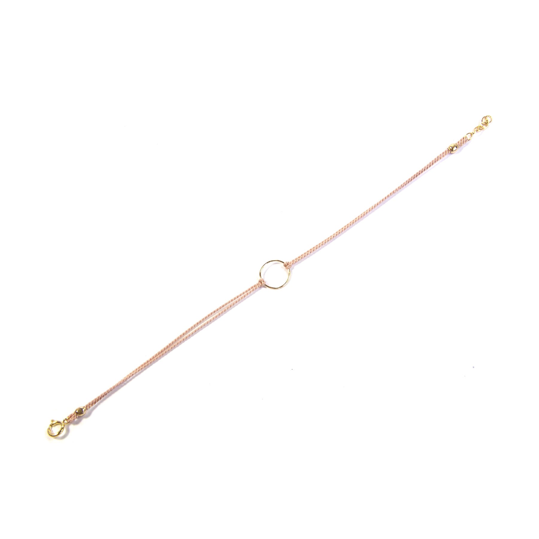Elegant Silk Circle Bracelet for Women - Pink & Gold Jewelry for Casual Wear, Parties & Gifts