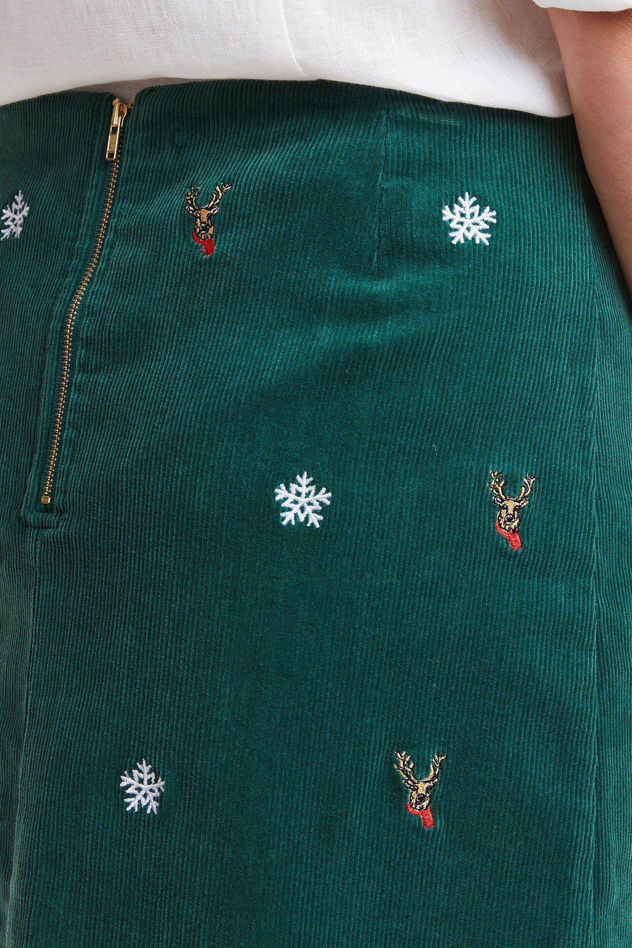 Women's Corduroy A-Line Skirt with Elastic Waist - Winter Fashion for Casual Outfits & Holiday Parties