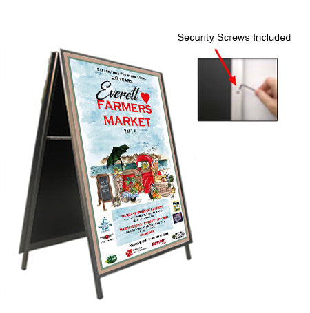 18x36 A-Frame Sign Holder with Security Screws - 1 1/4