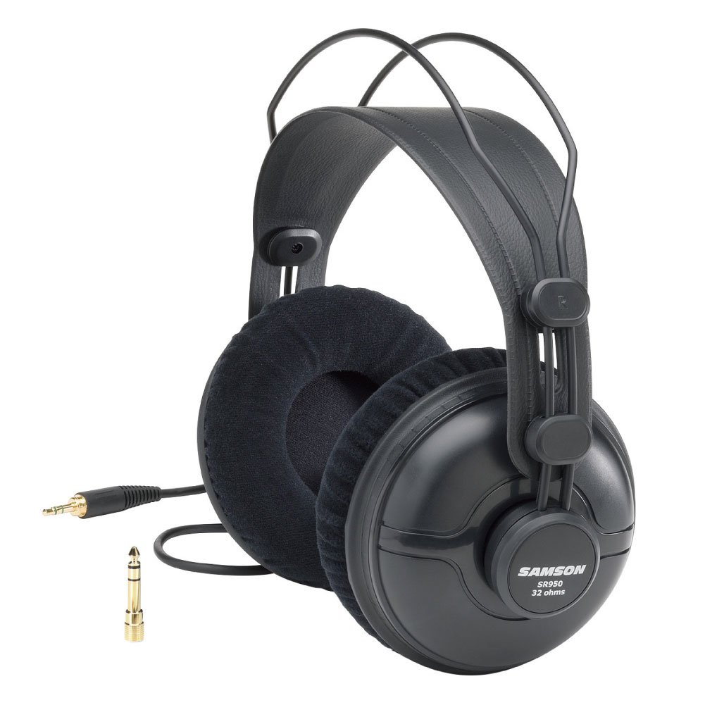 Samson SR950 Professional Studio Reference Headphones - Over-Ear Monitoring Headphones with 50mm Drivers for Recording, Mixing & Gaming - Perfect for Music Producers, DJs & Audiophiles