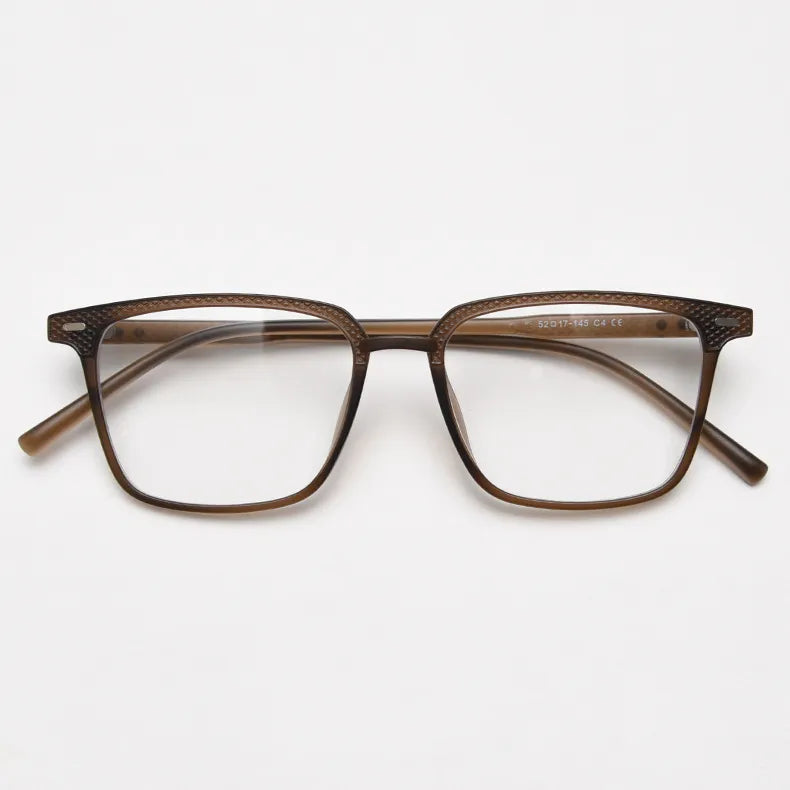 CCspace Unisex Full Rim Square TR90 Titanium Eyeglasses Frame 56902 - Lightweight & Durable for Work, Reading & Everyday Wear