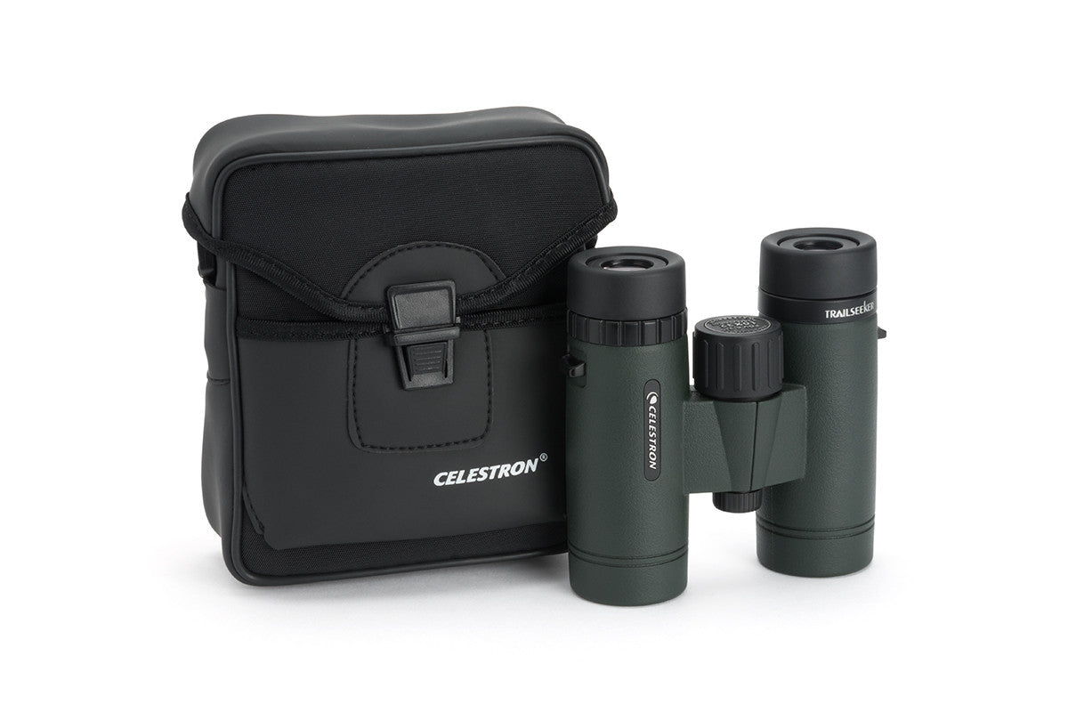 TrailSeeker 10x32mm Compact Roof Prism Binoculars for Hiking, Bird Watching & Travel - Lightweight & Durable Green Outdoor Optics