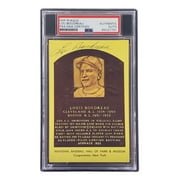 Lou Boudreau Autographed 4x6 Cleveland HOF Plaque Card - PSA/DNA Certified #85027791 - Perfect for Baseball Memorabilia Collections and Sports Fan Gifts