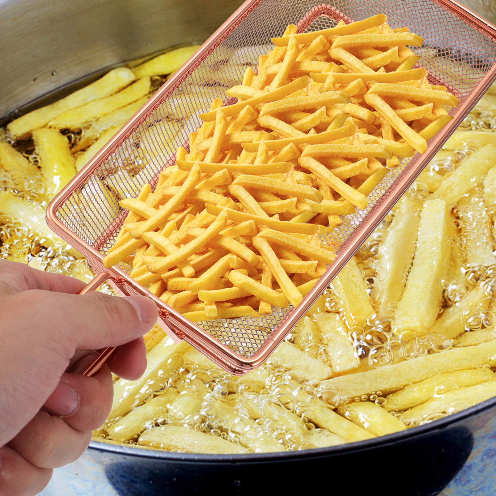Stainless Steel Deep Fryer Basket - Kitchen Tool for Cooking & Food Presentation