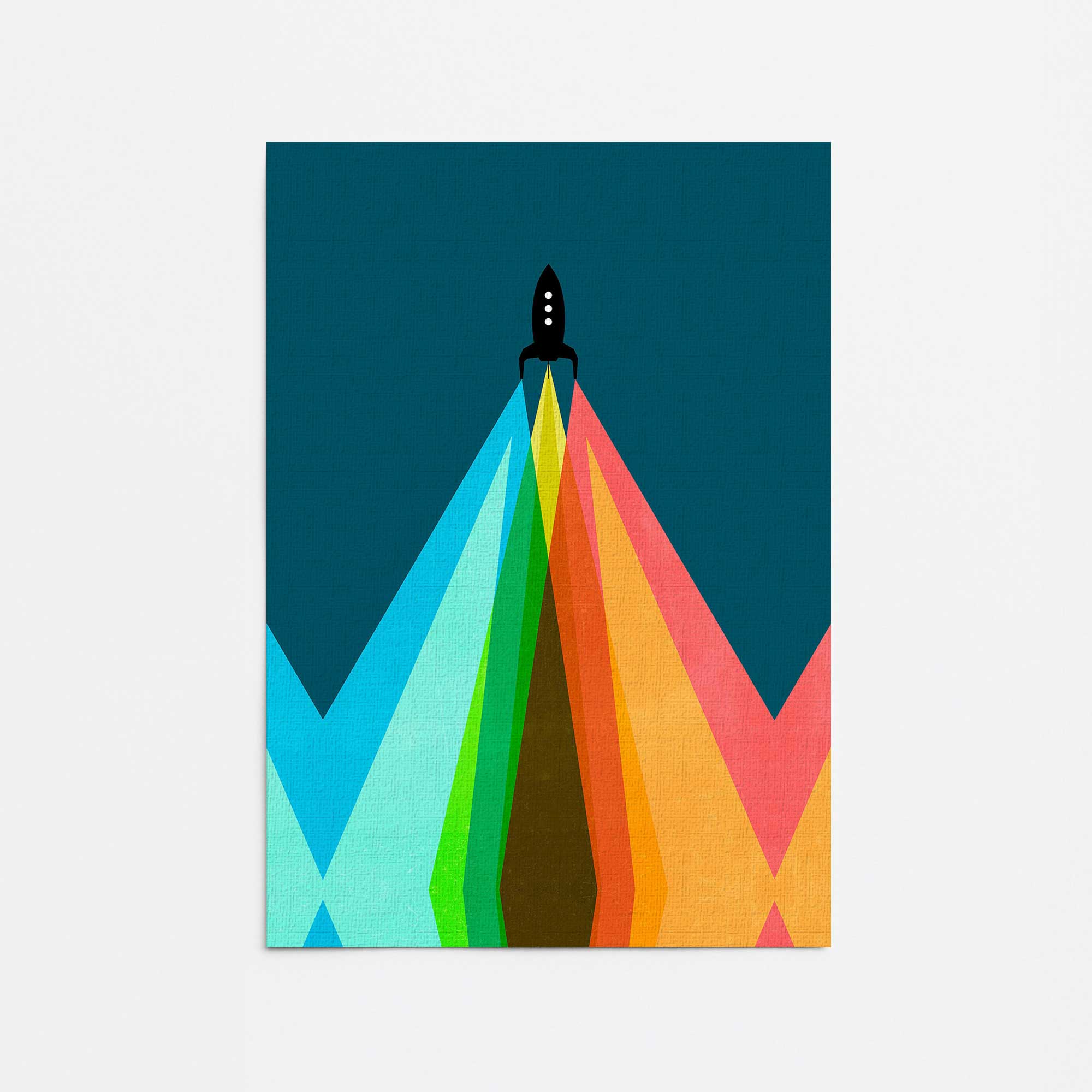 Blast Off! Space Themed Canvas Wall Art - Perfect for Kids' Room, Nursery, and Space Enthusiasts Decor