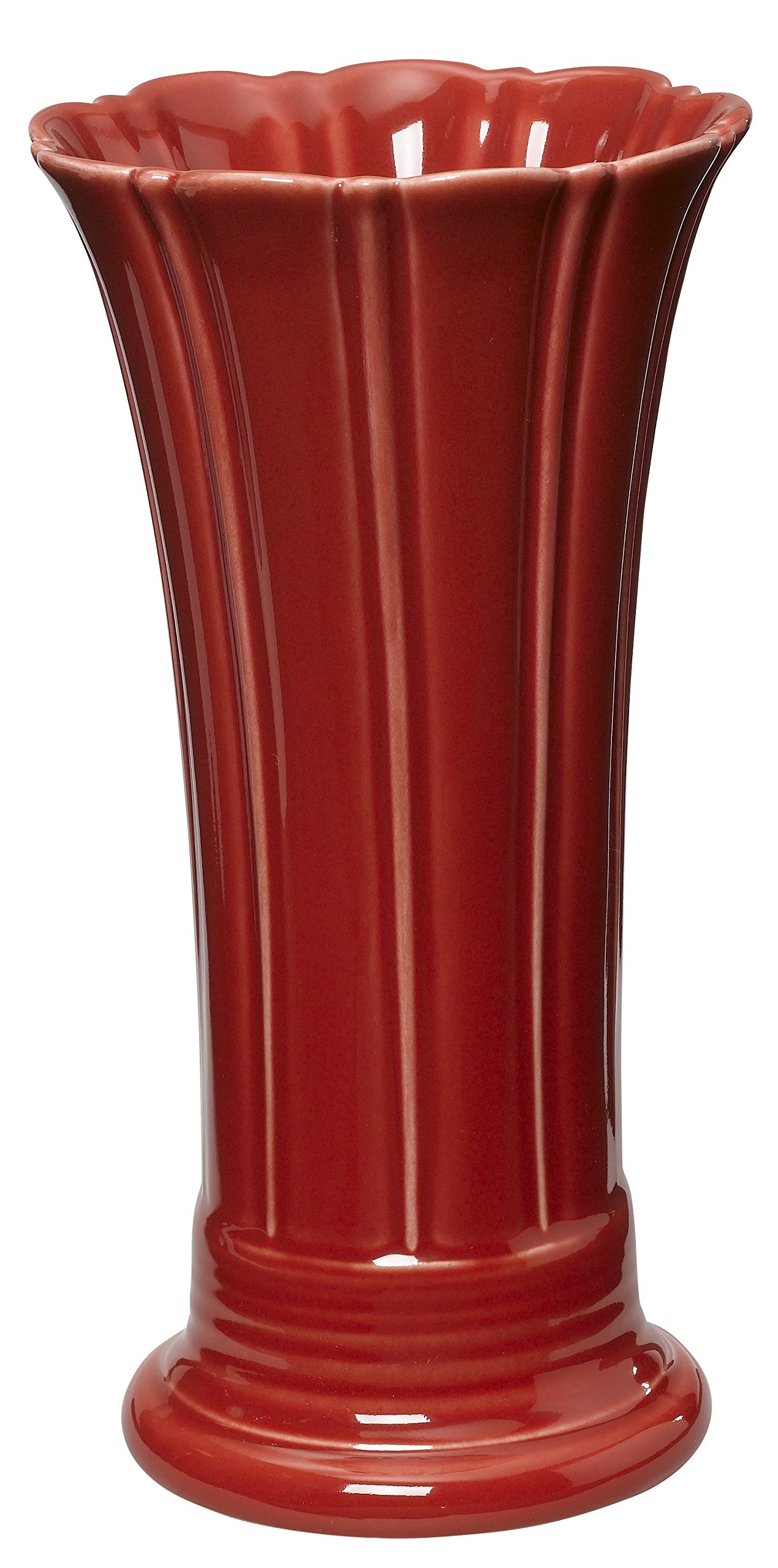 Fiesta 9-5/8-Inch Medium Vase in Scarlet - Perfect for Home Decor, Flower Arrangements, and Table Centerpieces