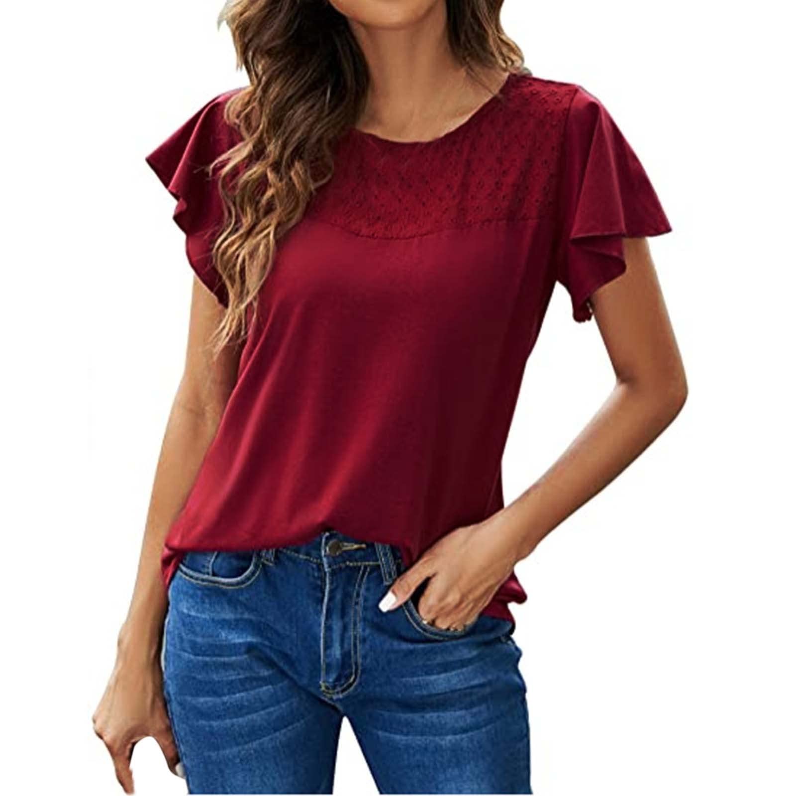 **Women's Running Shirts - Loose Fit Round Neck Solid Color Embroidered Short Sleeve & Thin Long Sleeve T-Shirts for Women | Gym, Jogging, Yoga, Casual Wear**