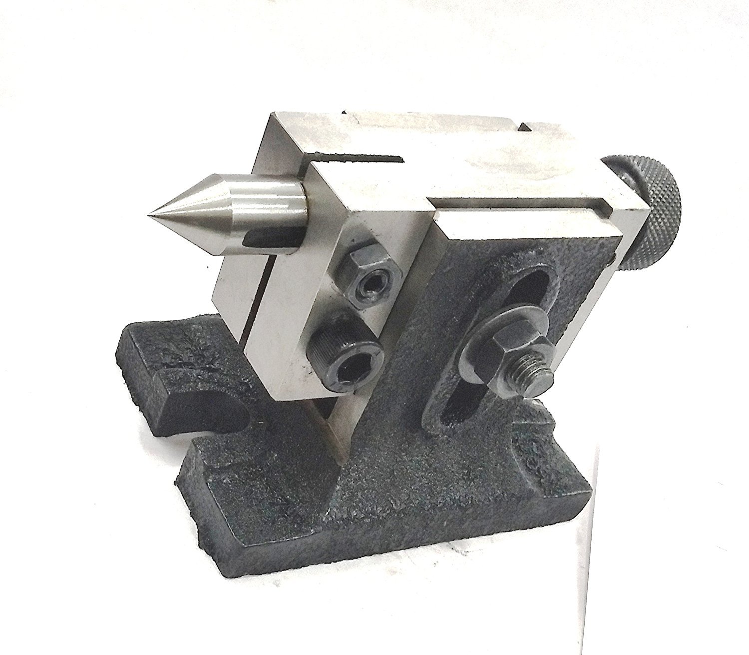Precision 3-Inch (80mm) Tilting Rotary Table with Round Vice, ER16 Collet Adaptor, Tailstock & Chuck w/Back Plate + Fixing T-Nut Bolts - Milling & Indexing Tools (Includes 70mm 4-Jaw Independent Chuck) - Perfect for CNC Machining, Metalworking, and DIY Projects