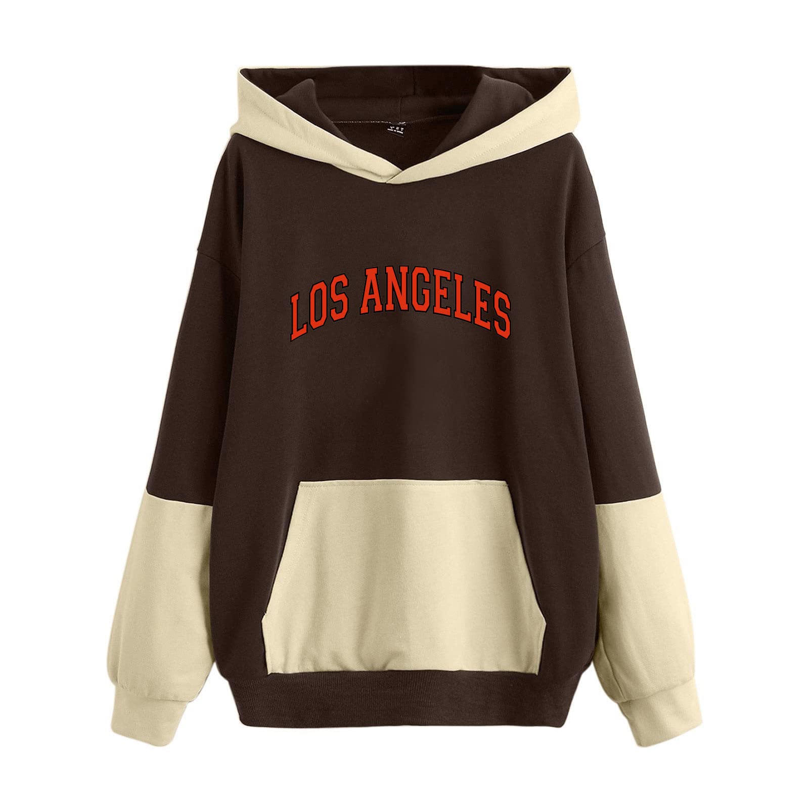 Women's Monogram Print Cropped Hooded Sweatshirt - Fleece Lined Long Sleeve Drawstring Pullover for Casual Wear, Street Style & Loungewear