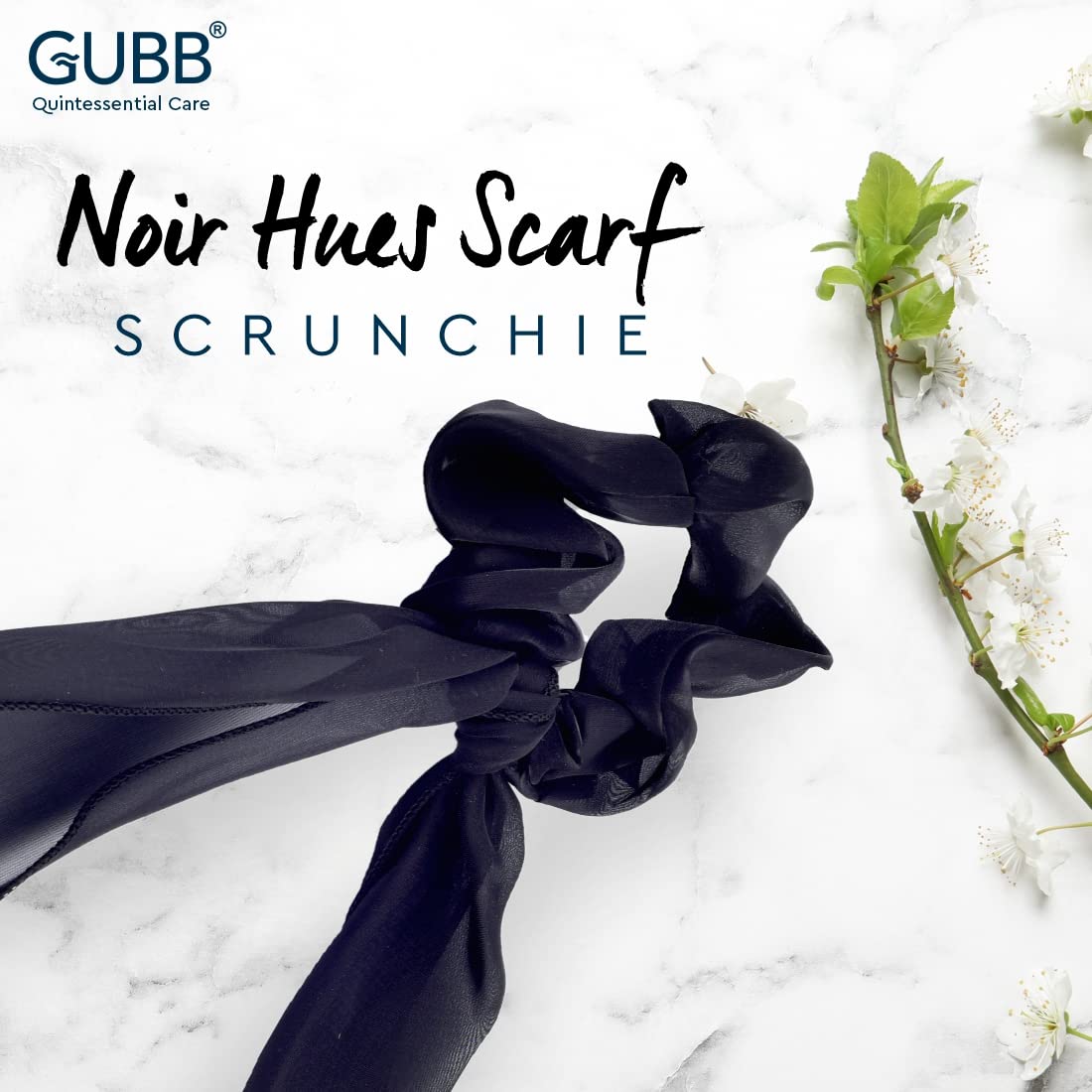 GUBB Satin Scrunchies for Women - Soft Anti-Breakage Hair Ties for Girls | Minimizes Hair Loss, Reduces Damage & Split Ends | Frizz-Free & Crease-Free | Perfect for Workouts, Yoga, Sleep & Everyday Use - Noir Hues