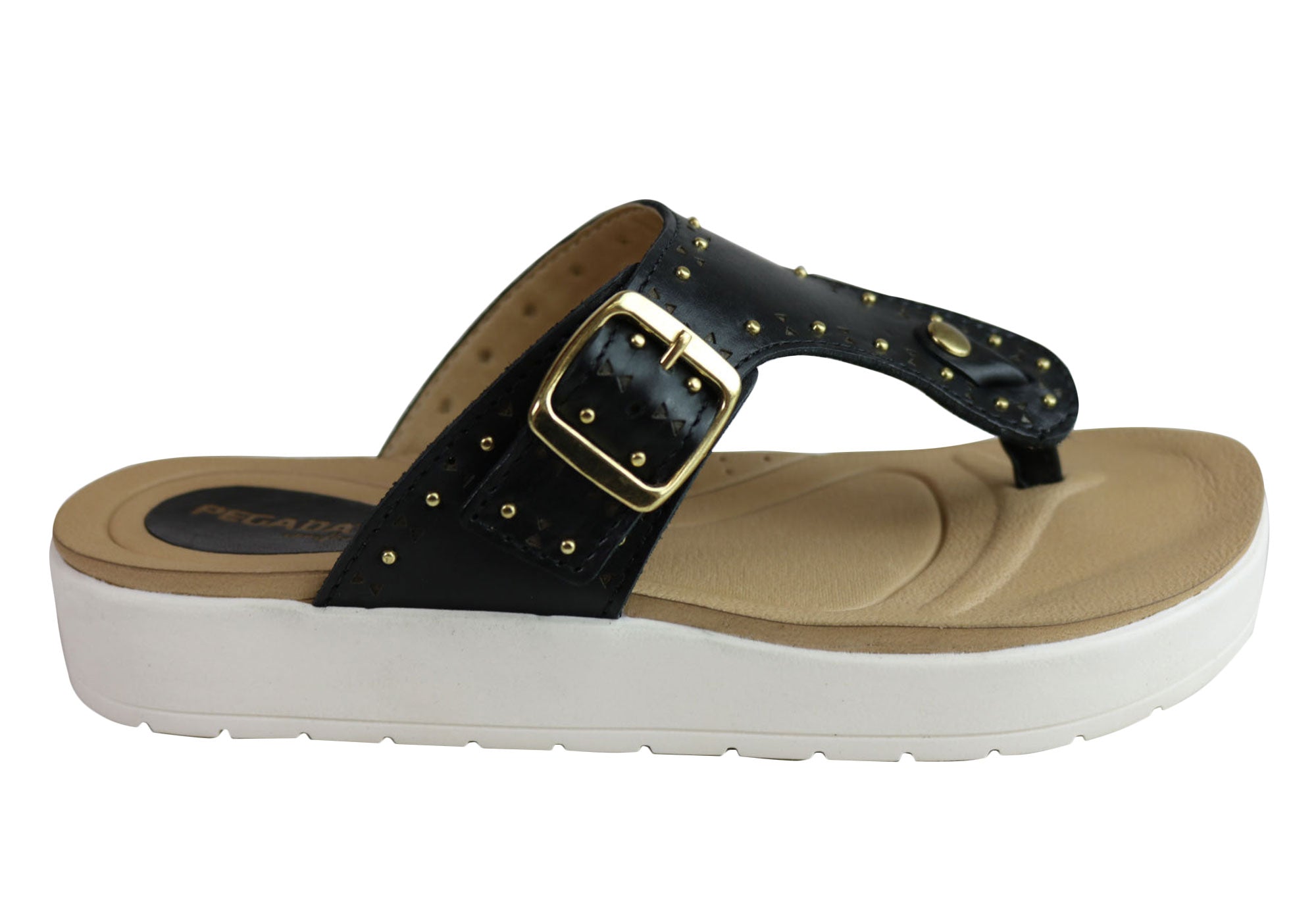 Jess Women's Cushioned Leather Sandals - Comfortable Flip Flops Made in Brazil - Perfect for Beach, Vacation & Summer Outfits