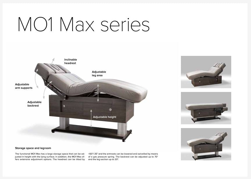 Gharieni MO1 Max Professional Massage Treatment Bed - Medium Width for Spa, Wellness & Physical Therapy Clinics