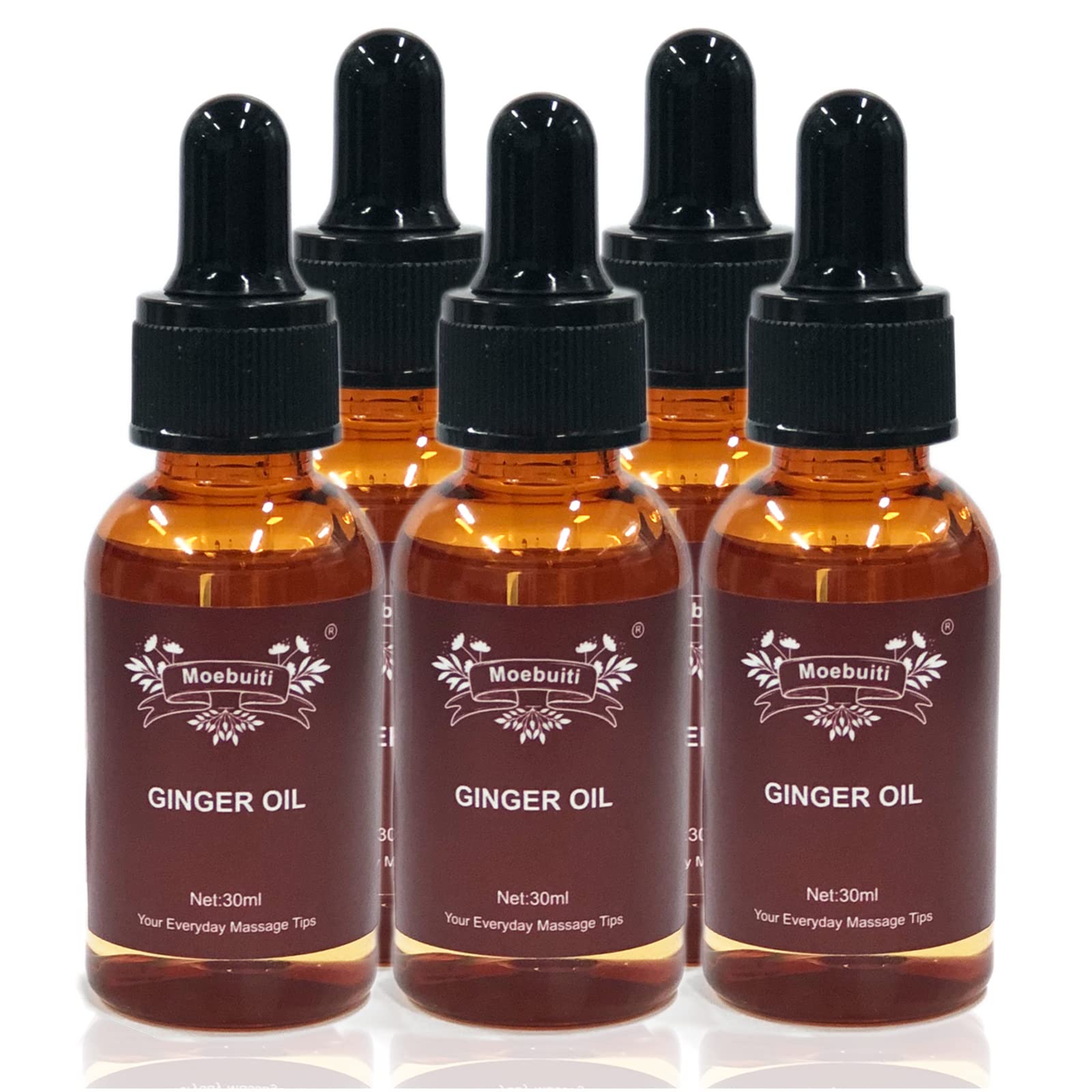 Ginger Massage Oil for Lymphatic Drainage - Essential Oil for Swelling, Pain Relief & Skin Care - Relaxing Massage & Hair Treatment - Perfect for Spa, Home Therapy & Self-Care
