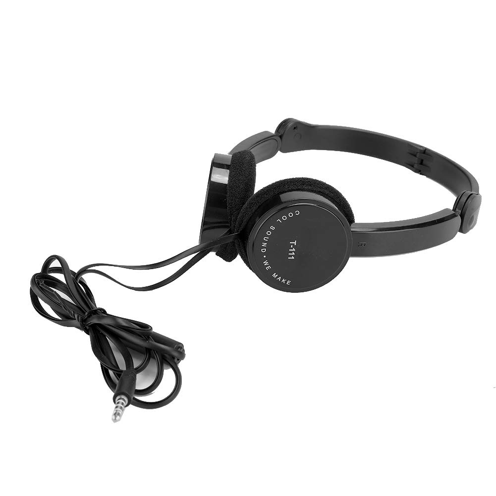 Yoidesu Kids Wired Headphones with Microphone - Foldable Stereo On-Ear Headset with 3.5mm Jack for iPhone, Android, PC, Laptop - Perfect for Online Classes, Gaming & Music (Black)