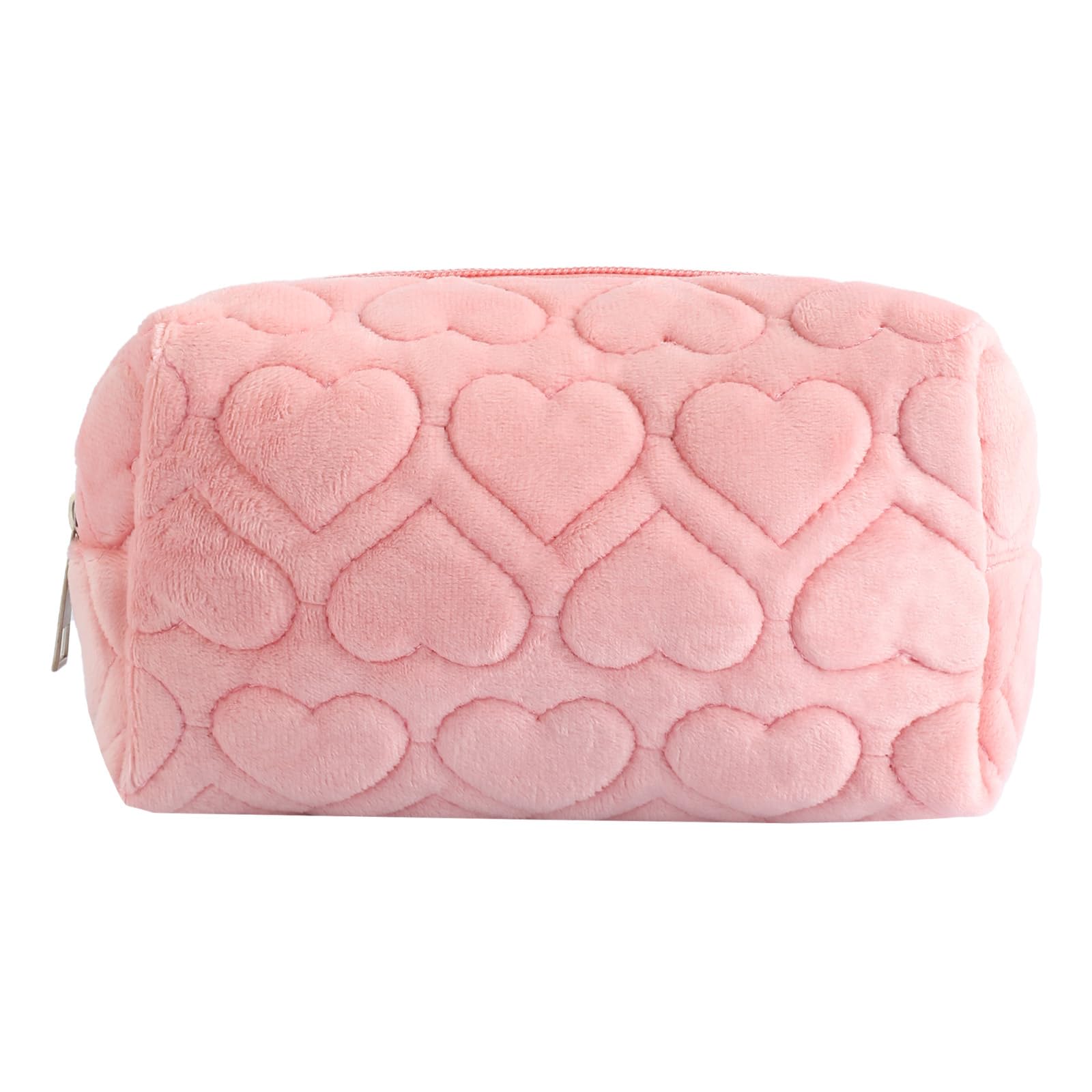LYDZTION Large Plush Makeup Bag for Women - Waterproof Travel Cosmetic Organizer with Zipper, Solid Color Toiletry Pouch for Makeup Brushes & Skincare (Perfect for Travel, Gym, and Daily Use)