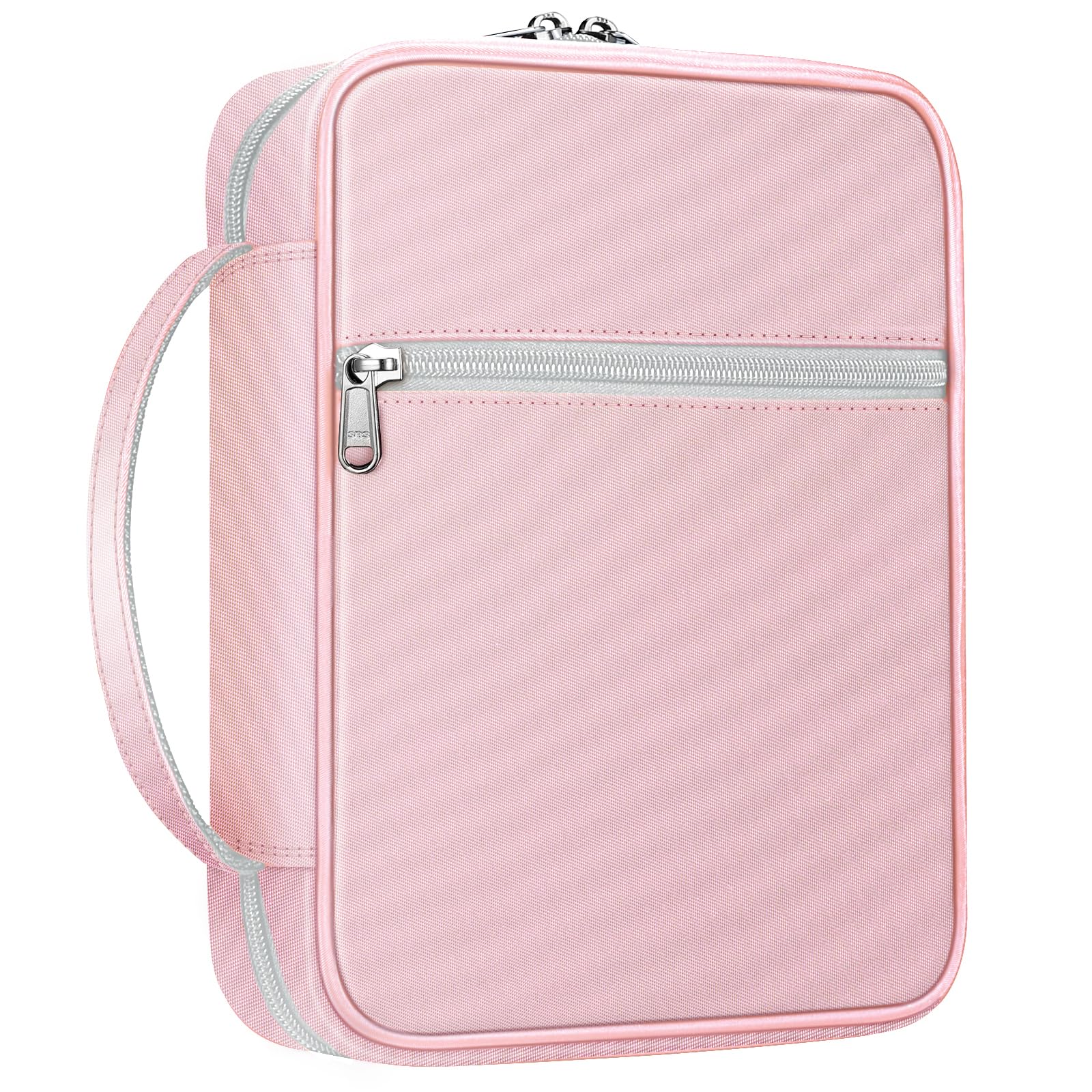 FINPAC Bible Cover with Handle & Zippered Pocket - Durable Protective Book Case for Church, Travel & Daily Use - Perfect Gift for Women, Men & Mothers (Rose Gold) - Ideal for Bible Study, Worship Services & Commuting