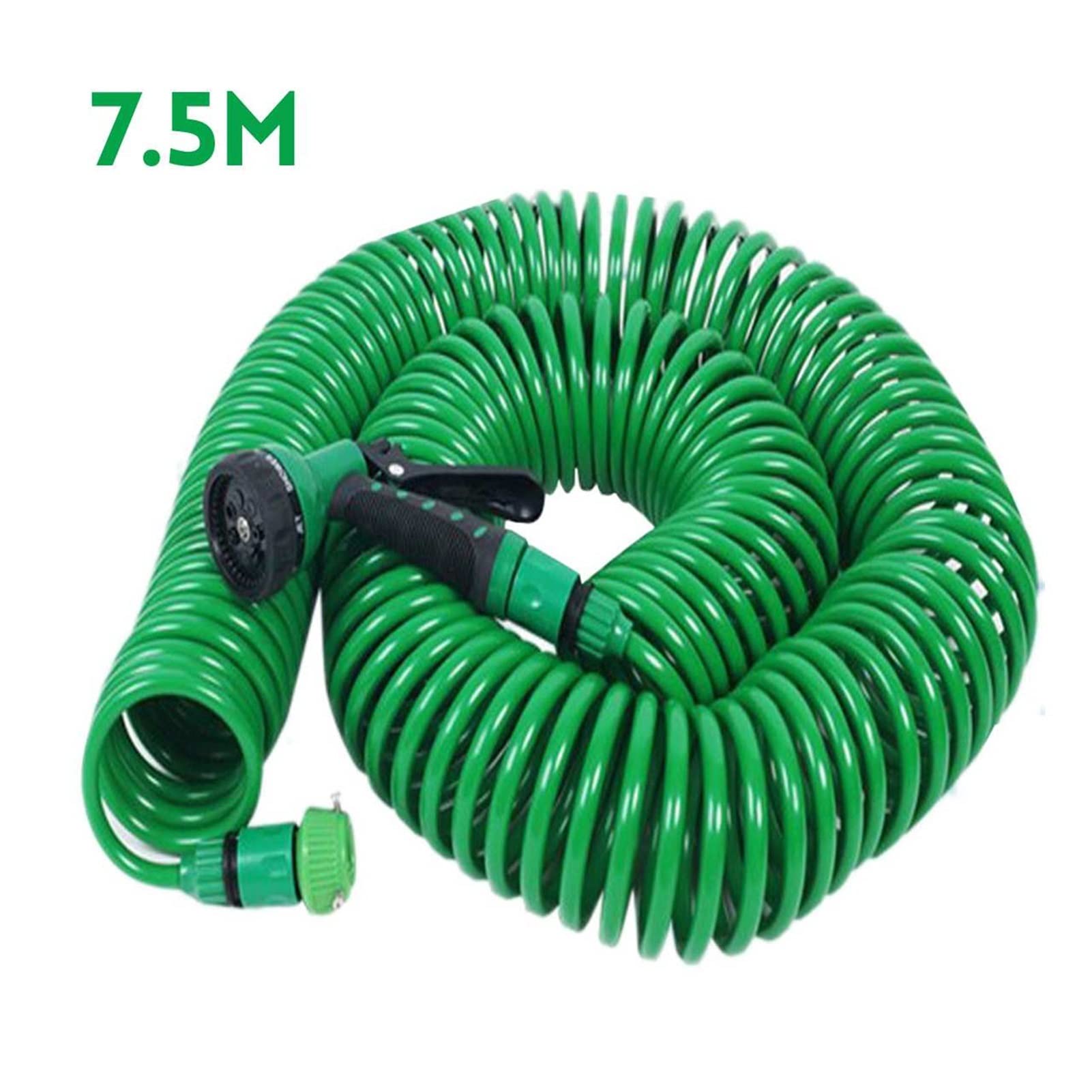 Expandable Garden Hose 7.5M - Lightweight Telescopic Water Hose with Spray Nozzle for Gardening, Car Washing & Outdoor Cleaning | Durable Plastic Flexible Water Pipe for Yard, Patio & Home Use