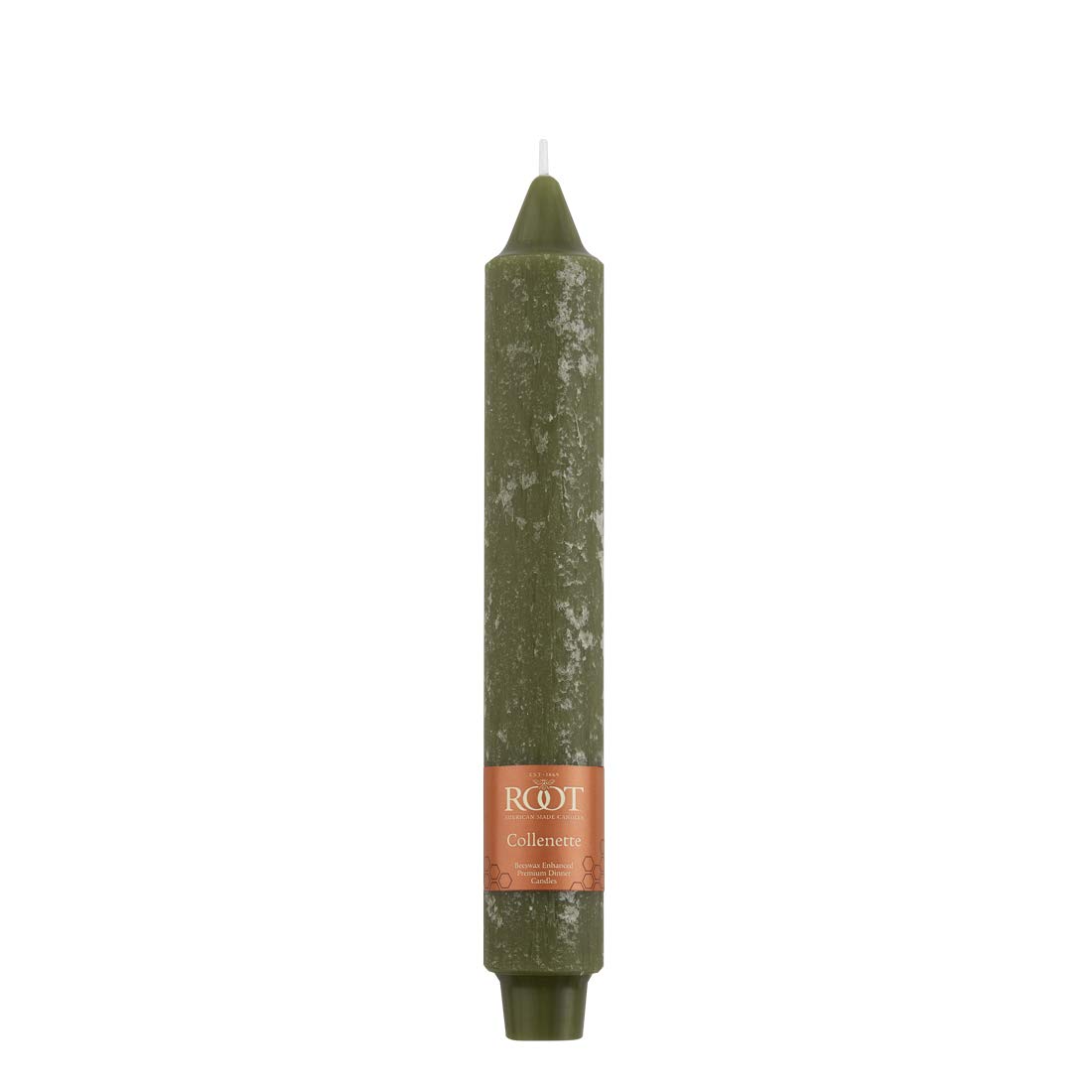 Root Candles 51972 Unscented Timberline Collenette 9-Inch Dinner Candles, 4-Pack, Dark Olive - Perfect for Romantic Dinners, Holiday Decor & Table Centerpieces
