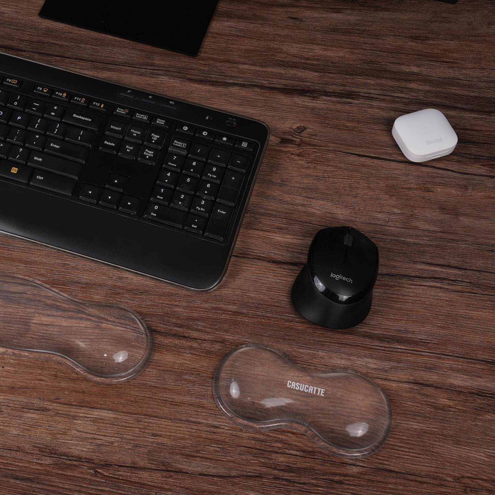 CASUCATTE Clear Gel Mouse Wrist Rest - Ergonomic Non-Slip Wrist Support Pad for Office & Gaming - Soft Comfortable Washable Gel Cushion to Relieve Wrist Pain - Perfect for Computer Work, Typing & Long Gaming Sessions