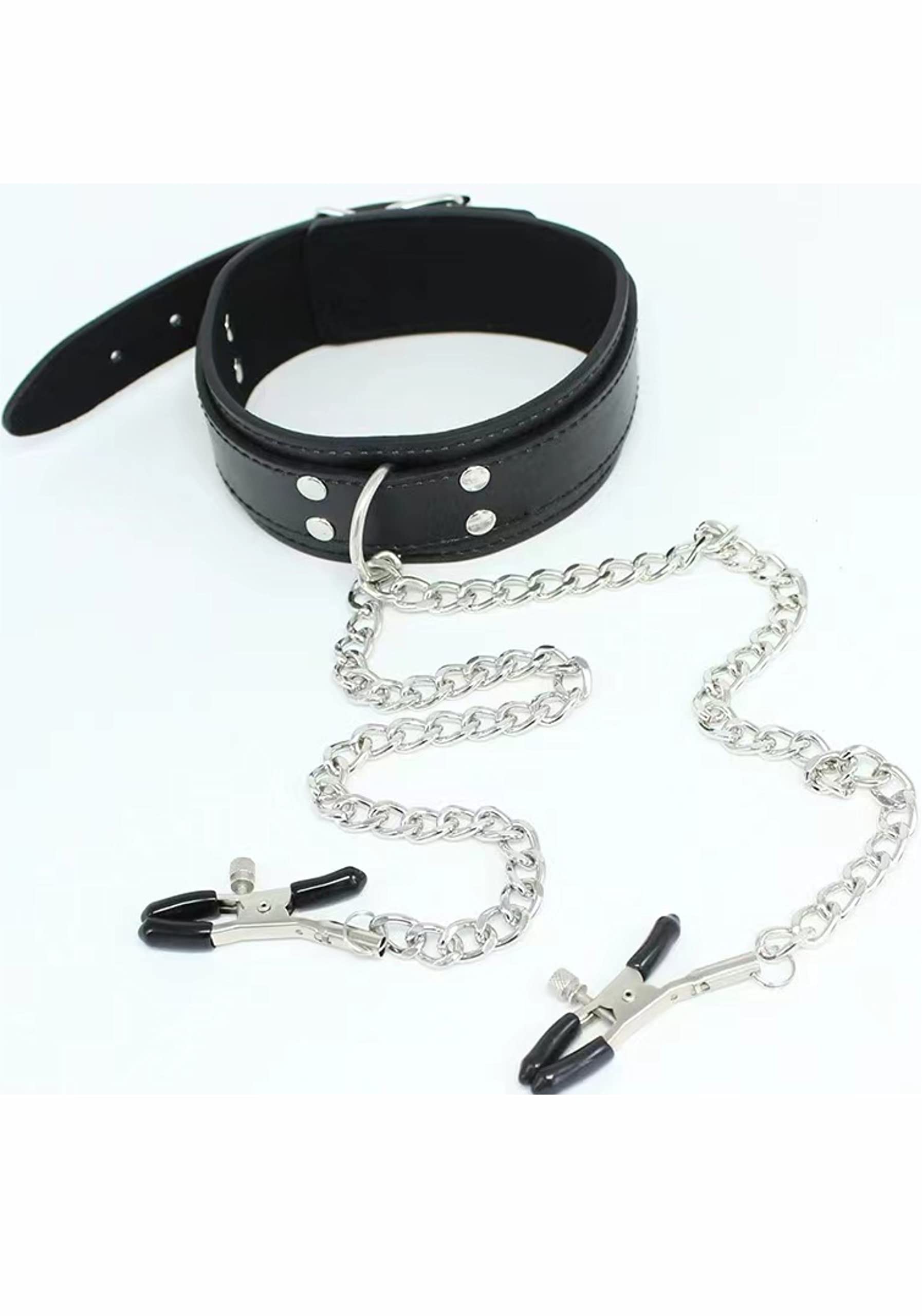 Adjustable Non-Piercing Nipple Clamps with Chain - Sensual Body Jewelry for Couples, BDSM Games & Intimate Play - Perfect Gift for Spice & Romance