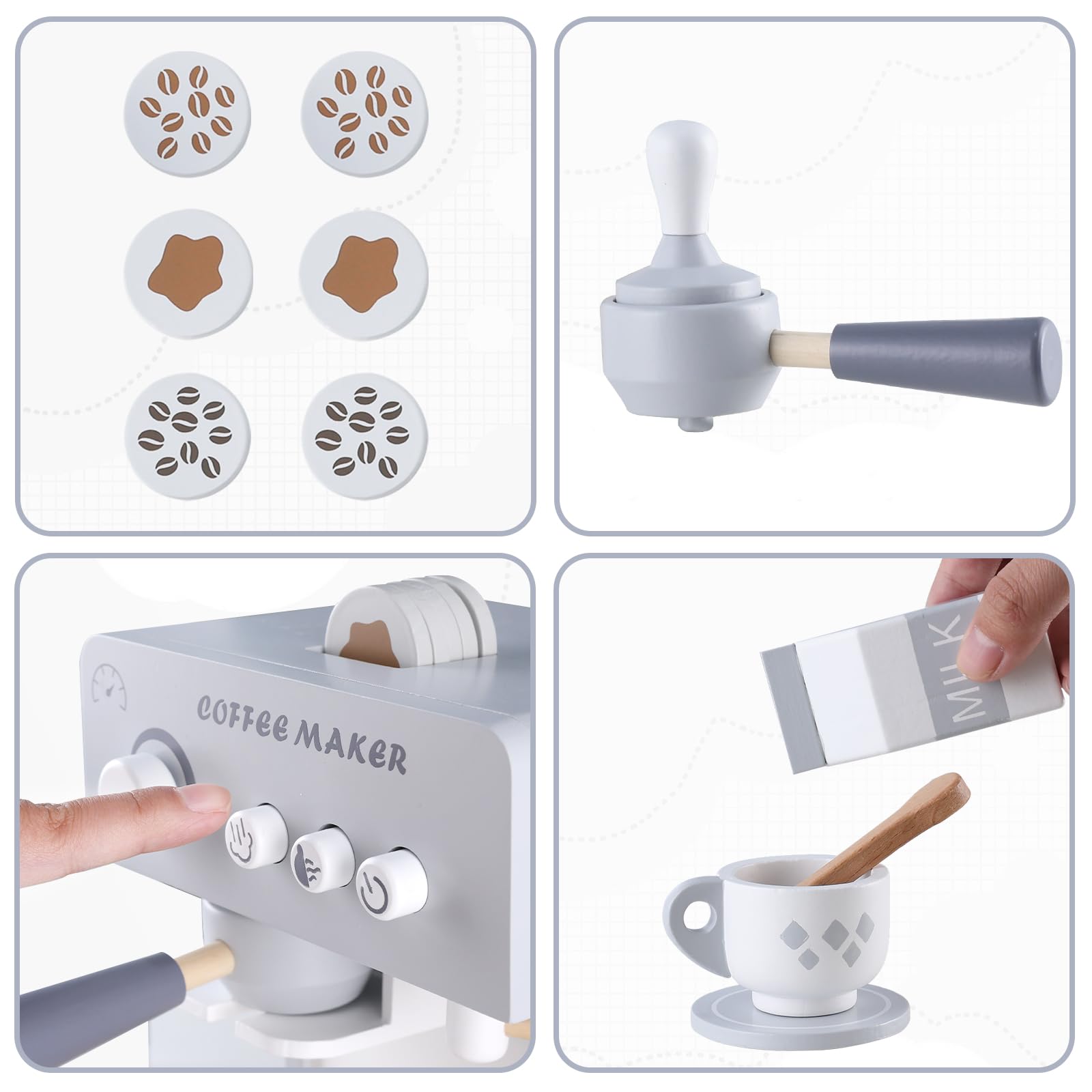 **Pretend Play Kids Coffee Maker Toy - Espresso Machine Playset for Toddlers, Kitchen Accessories & Learning Toys - Perfect Gift for Boys & Girls (Ideal for Role-Playing, Birthday & Holiday Gifts)**