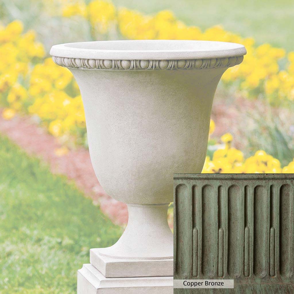 Campania International Williamsburg Egg and Dart Urn - Classic Garden Urn for Outdoor Decor, Patio, and Landscape Design | Elegant Resin Planter with Egg and Dart Motif
