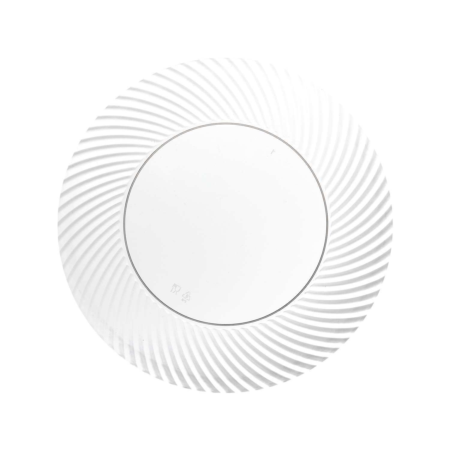 70-Count Clear 7-Inch Disposable Plastic Party Plates with Swirled Design Rims - Perfect for Salads, Desserts, and Party Tableware | Ideal for Birthday Parties, BBQs, and Family Gatherings