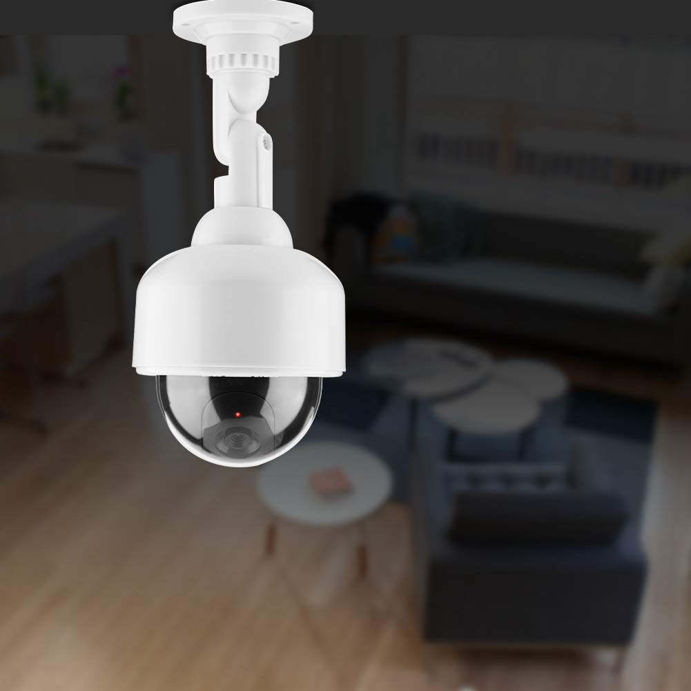 Tosuny Fake Security Camera with Blinking LED - Indoor/Outdoor Waterproof Dummy Dome CCTV Surveillance Camera, 360° Rotation | Home & Business Deterrent for Theft Prevention