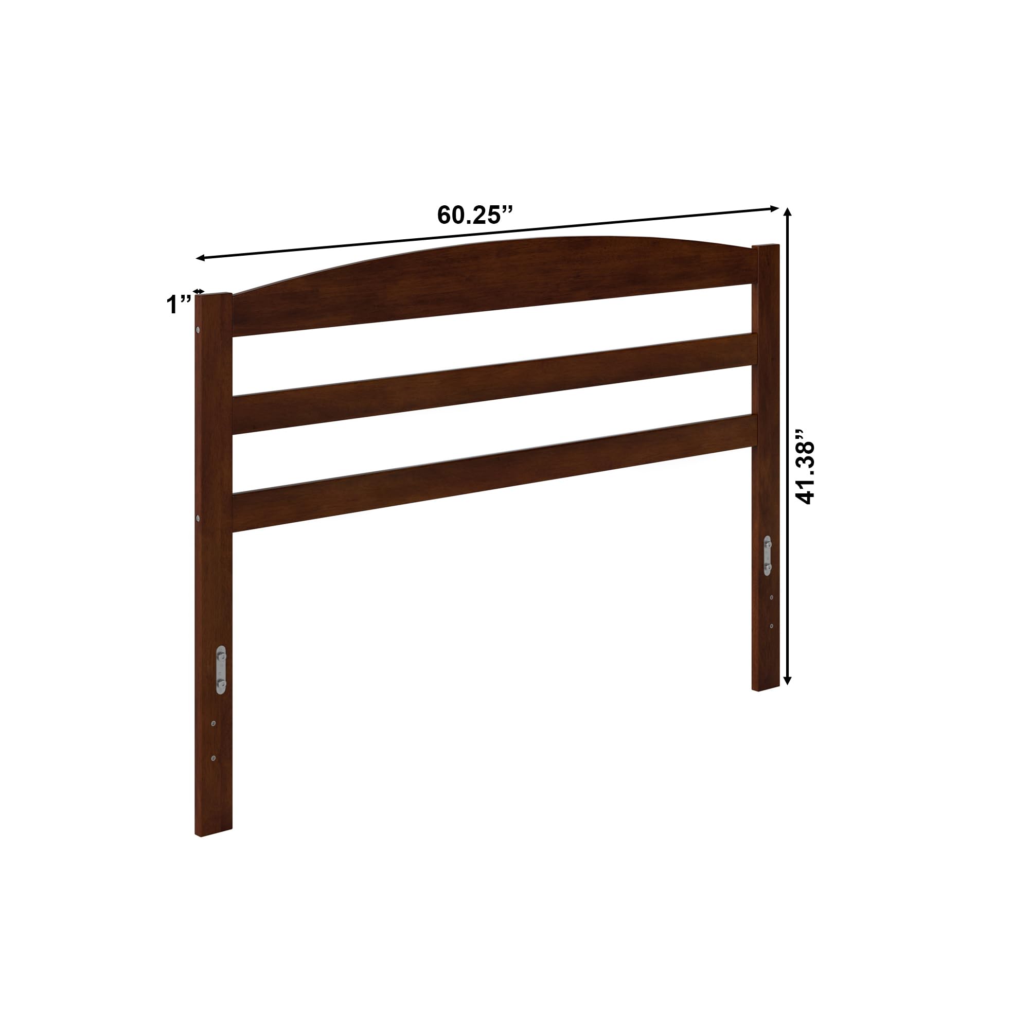 AFI Warren Queen Size Wood Headboard with USB Charging Ports - Walnut Finish for Modern Bedroom Decor & Easy Device Charging