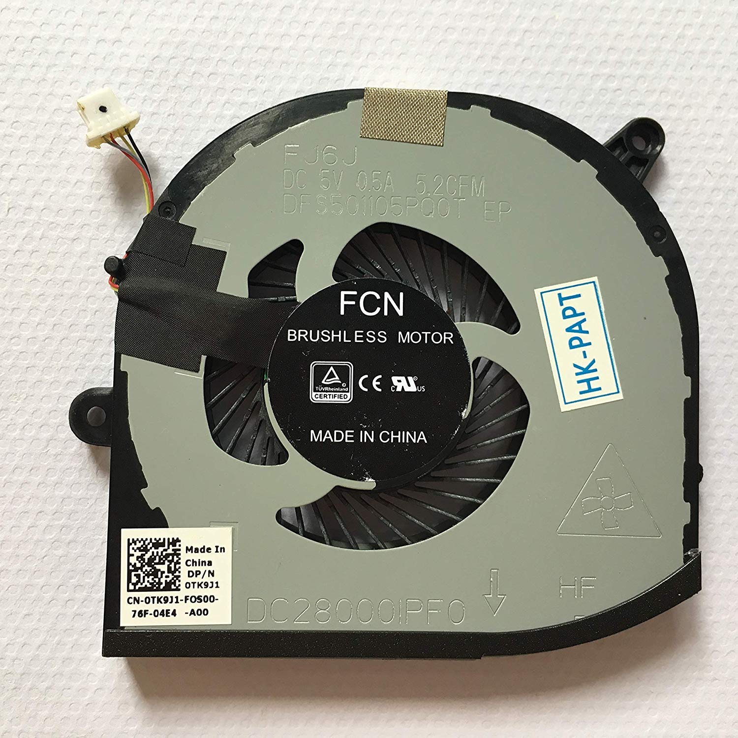 Original Title: Fan for Dell XPS 15 9570 XPS 15 9560 Laptop Right Side Cooling Fan 0TK9J1   Optimized Title: **Dell XPS 15 9570 & 9560 Laptop Cooling Fan Replacement - Right Side (Part #0TK9J1) - High-Performance Cooling for Gaming & Work**