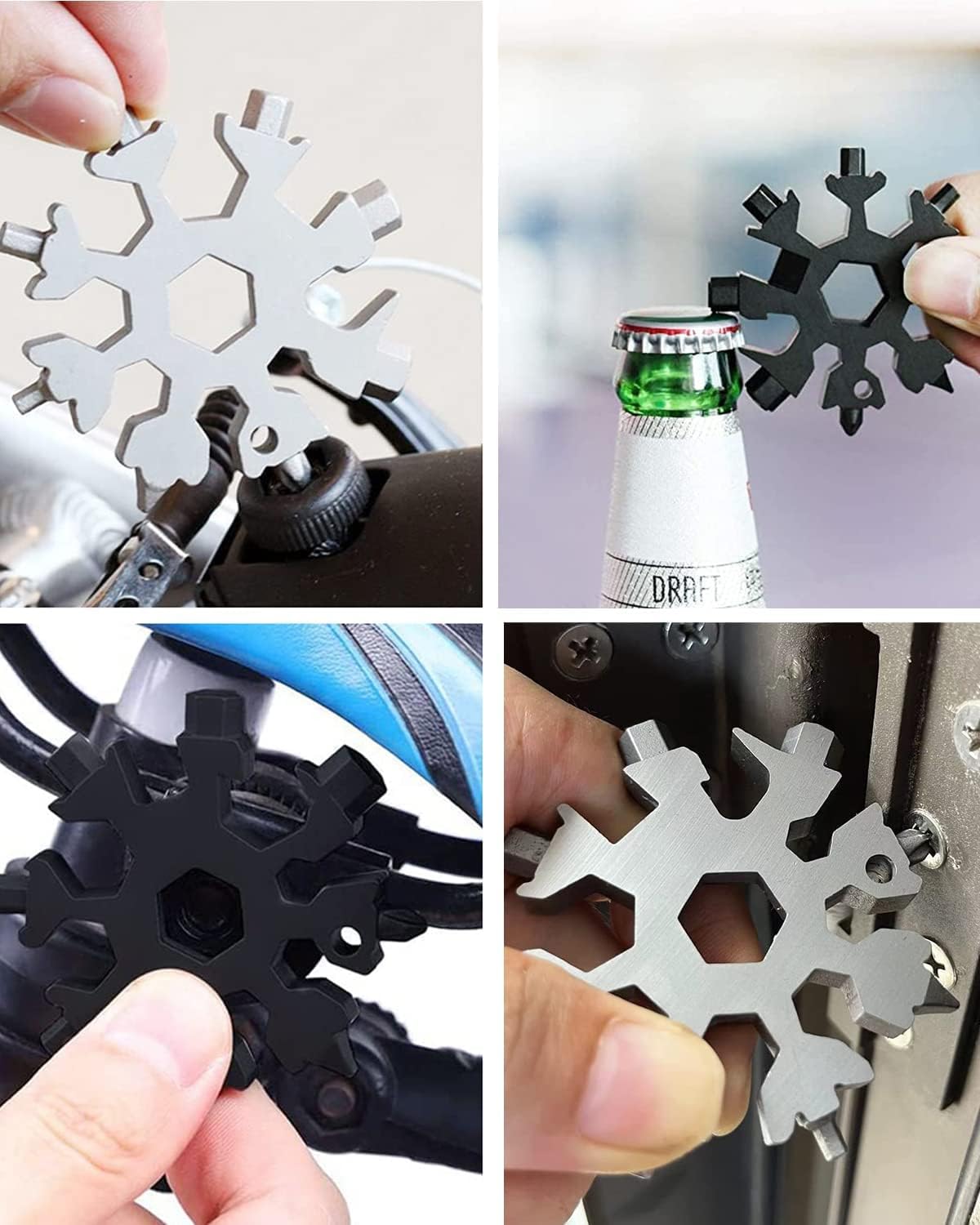18-in-1 Snowflake Multitool - Perfect Stocking Stuffer for Men & Women | Unique Christmas Gifts for Him, Husband & Boyfriend | Cool Gadgets for Adults Who Have Everything | Great for Camping, Hiking, Emergency & Everyday Carry (EDC)