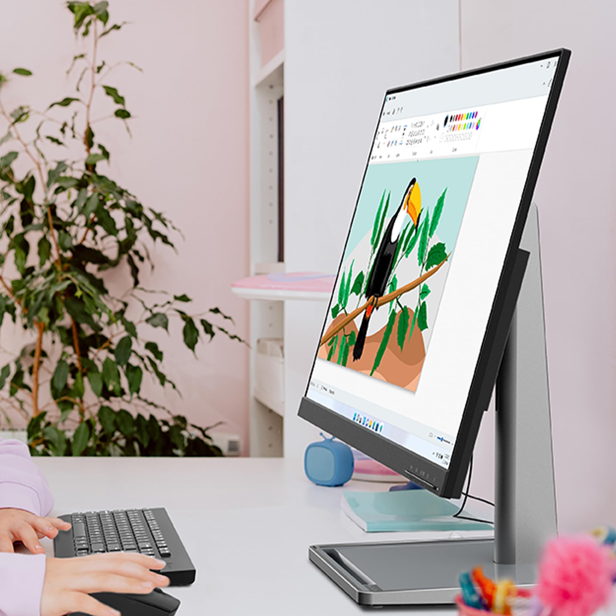Lenovo L27m-30 27 Inch FHD IPS Monitor (1920x1080) - 75Hz Refresh Rate, 4ms Response Time, AMD FreeSync, HDMI/VGA/USB-C Ports, Built-in Speakers & Microphone - Adjustable Stand with Pivot & Metal Base - Includes Webcam & Eyesafe Technology - Perfect for Home Office, Gaming & Video Conferencing