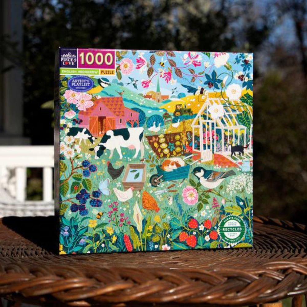 eeBoo 1000 Piece Jigsaw Puzzle - English Hedgerow Landscape - Challenging Adult Puzzle for Home Decor & Relaxation - Perfect for Family Game Nights & Stress Relief