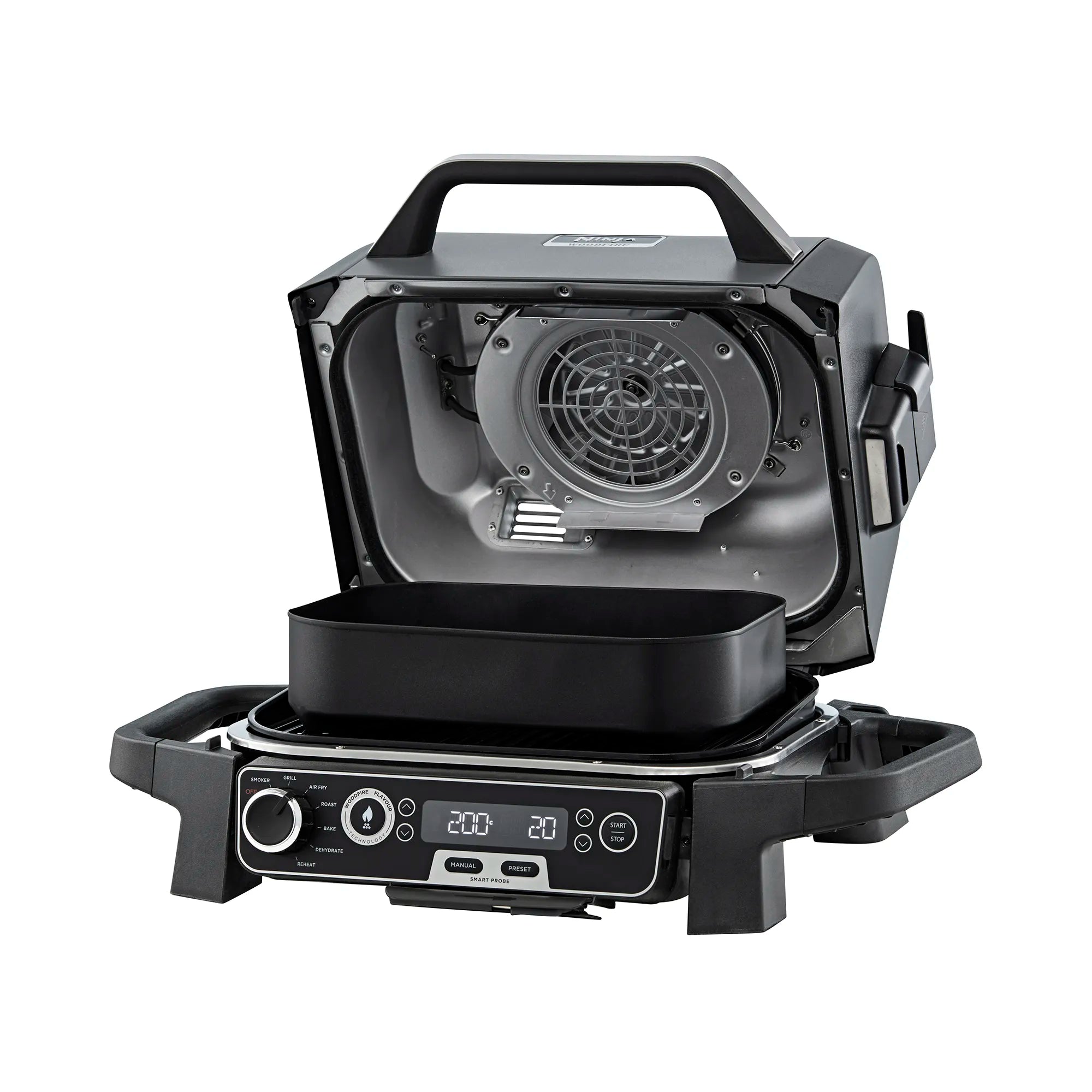 Ninja Woodfire Electric BBQ Grill & Smoker - Outdoor Cooking & Backyard Grilling for Steak, Chicken, Ribs & Vegetables | Perfect for Patio, Camping & Tailgating
