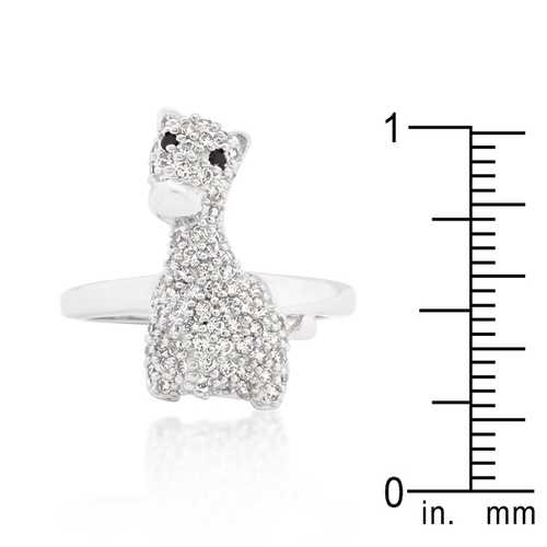 Elegant Cubic Zirconia Giraffe Animal Jewelry Ring for Women - Perfect Gift for Birthday, Anniversary & Fashion Accessories