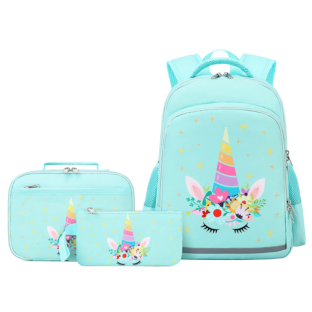 Soekidy Cute Fox & Unicorn Backpacks for Girls - Durable School Backpack Set with Bookbag for Preschool & Elementary Kids - Perfect for School, Travel & Daily Use