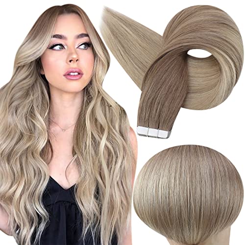 Premium Tape in Hair Extensions 100% Human Hair - Seamless Blending for Length & Volume | Perfect for Weddings, Parties & Everyday Styling
