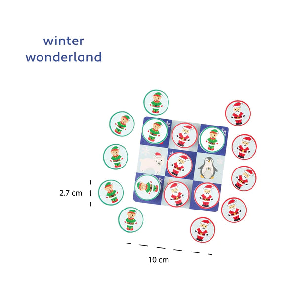 Winter Wonderland Tic Tac Toe Game Set - Wooden Board Game for Kids & Adults - Perfect for Christmas Gifts, Family Game Nights & Winter Holiday Activities