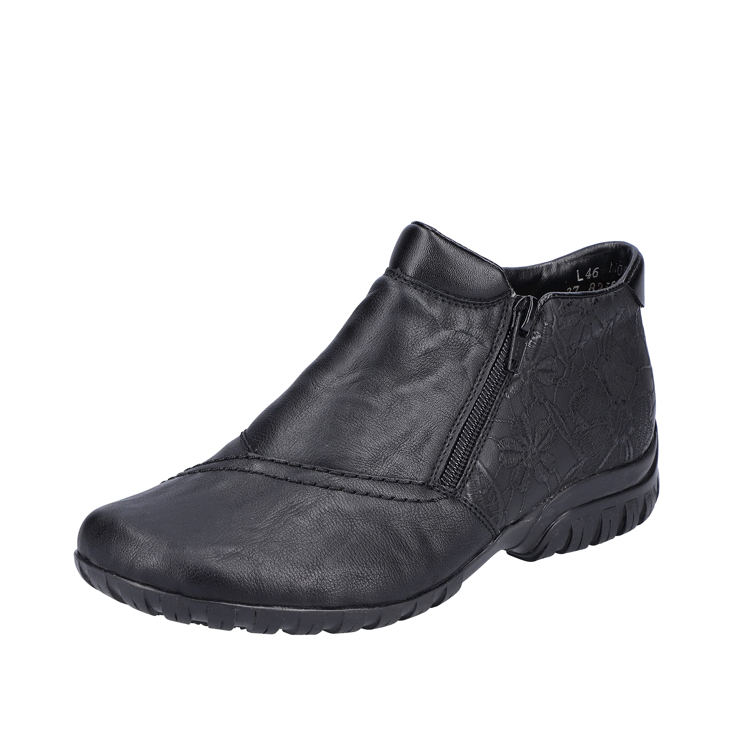 Rieker L46A3-00 BIRBOP Black Women's Ankle Boots - Comfortable & Stylish Winter Shoes for Casual Outfits & Office Wear