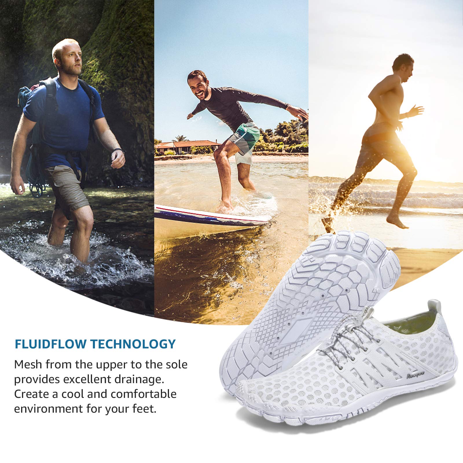 **Racqua Quick-Dry Composite Mesh Water Shoes for Men & Women - Lightweight & Comfortable for Swimming, Beach, Surfing & Outdoor Activities**