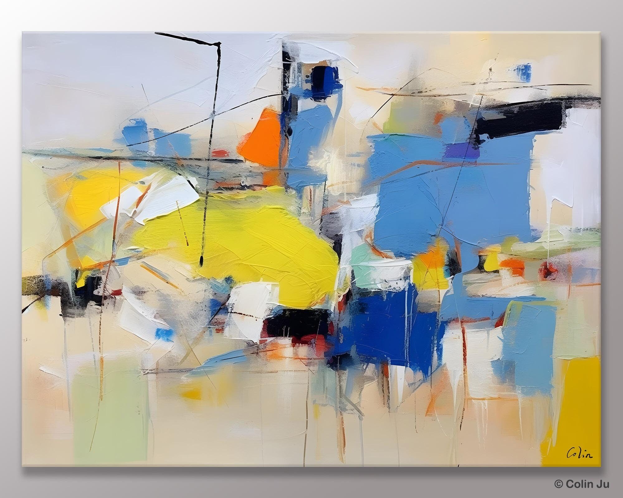 Large Abstract Canvas Art for Sale - Original Hand Painted Acrylic Wall Art - Modern Home Decor for Living Room & Bedroom - Perfect Gift for Housewarming