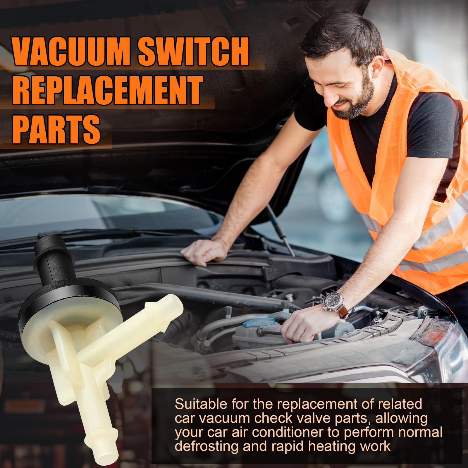 YG193 Vacuum Check Valve - 4 Pcs Automotive Vacuum Line Check Valve Switch Replacement Parts for Car Repair & Maintenance | Perfect for Engine Vacuum System, Brake Booster & HVAC Applications