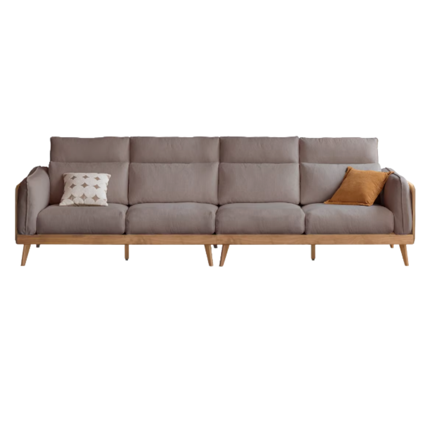 115.7х42.5х33.4 inch / 294х108х85сm / smoked chestnut brown color / Ash fabric 4 seats