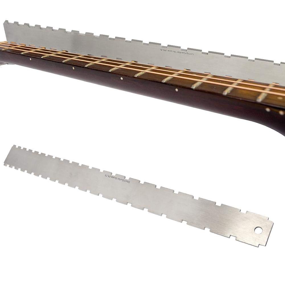 Fret Ruler for Guitar - Precision Fretboard Measuring Tool with Notched Design | Perfect for Measuring Fret/String Distance & Guitar Neck Repair | Essential Guitar Scale Tool for Luthiers & Musicians | Ideal for Guitar Setup, Maintenance & DIY Repairs