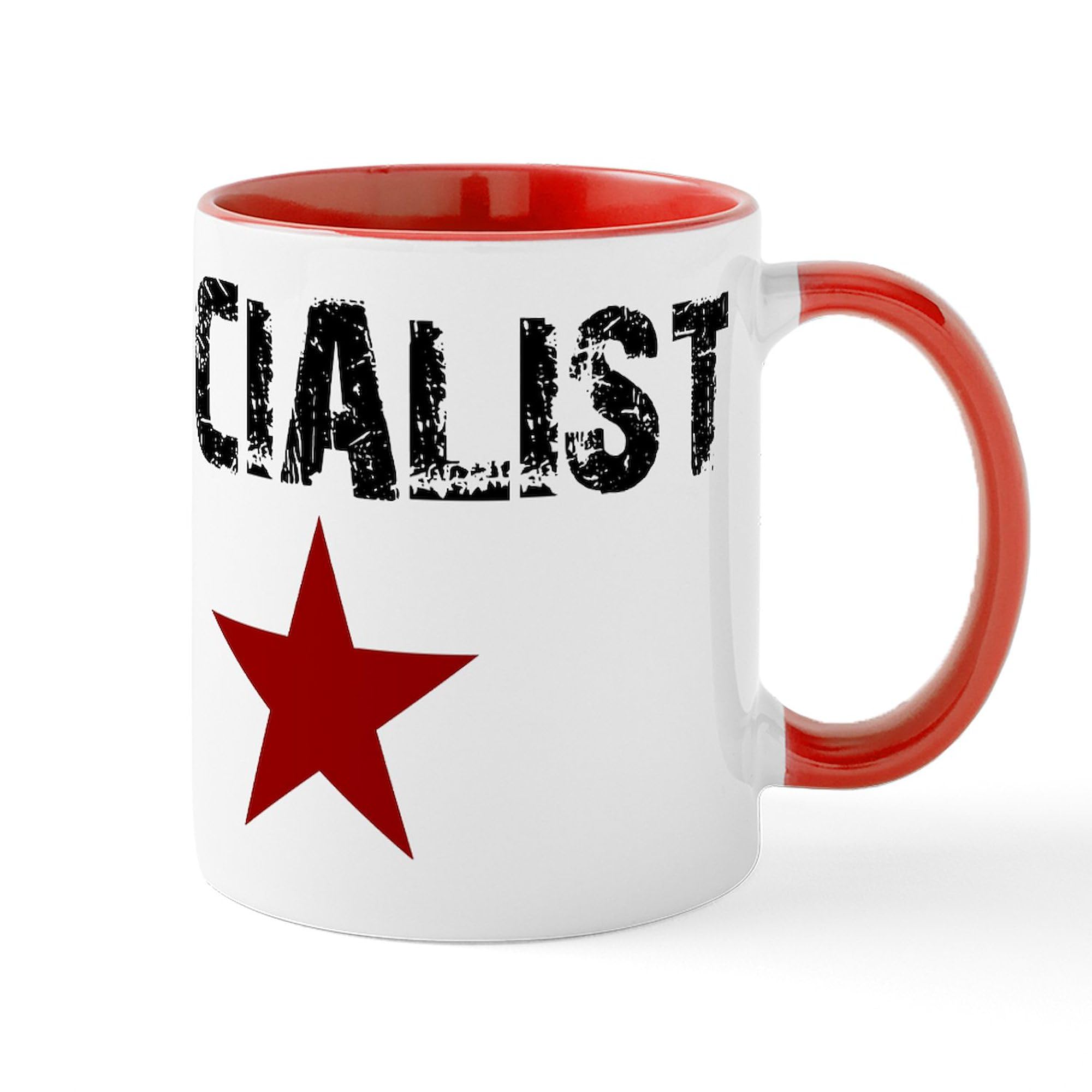 Socialist Mugs Set of 3 - 11 oz (325 ml) Ceramic Coffee Cups for Tea & Hot Drinks - Perfect for Home, Office & Political Discussions - CafePress